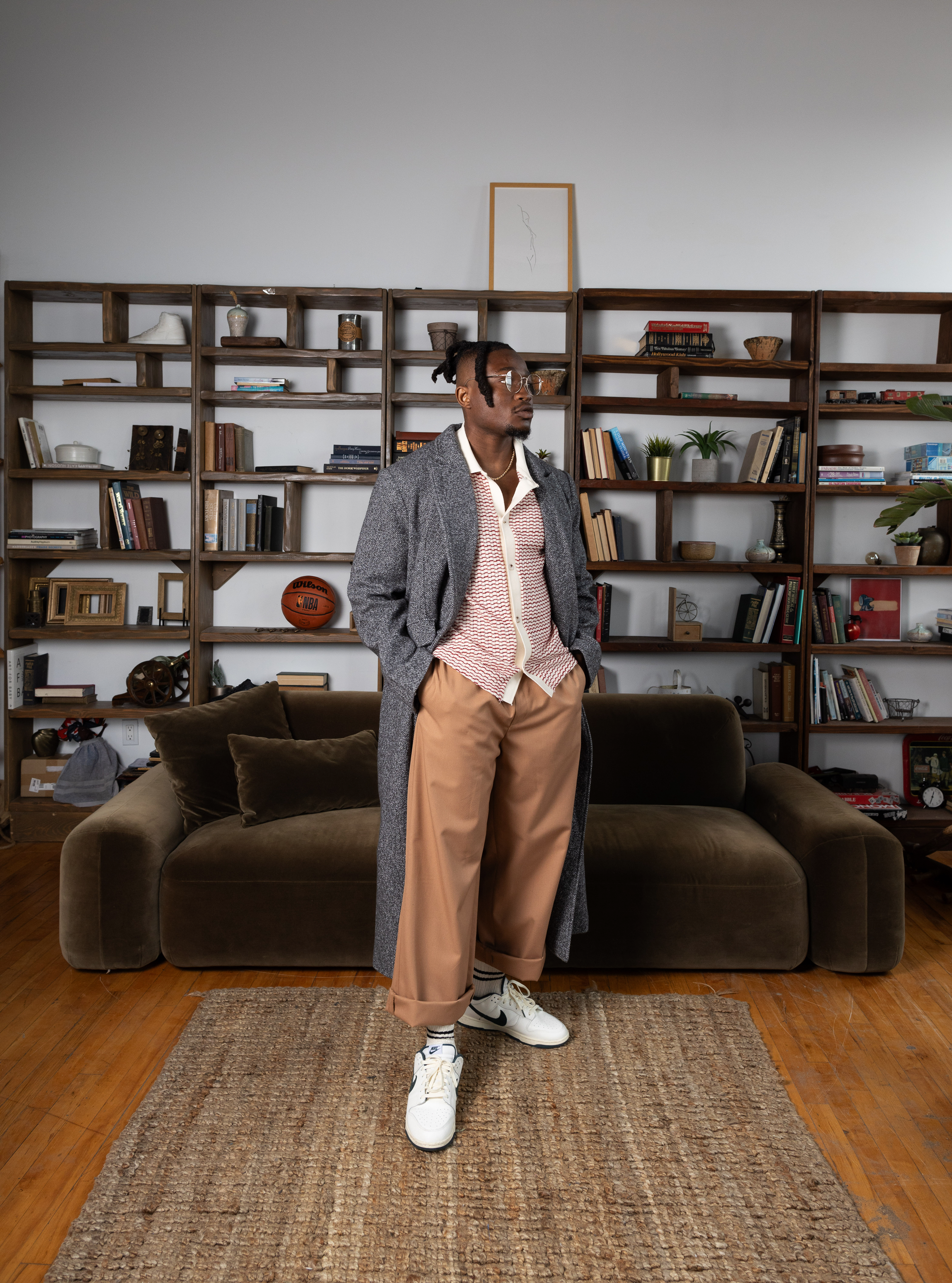 Shades of Stillness: Unisex Trench Coat