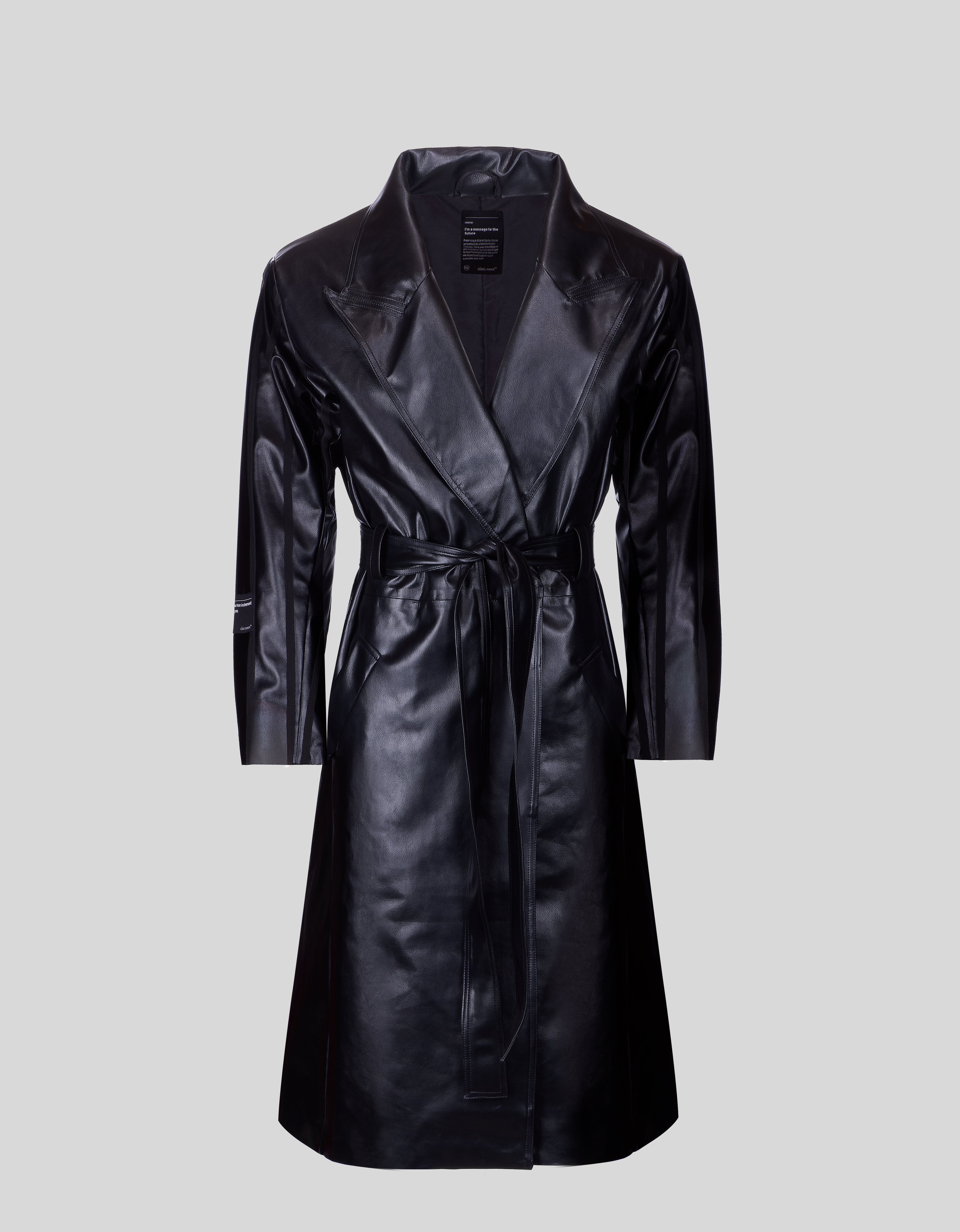 Unisex Midnight Oversized Leather Trench Coat