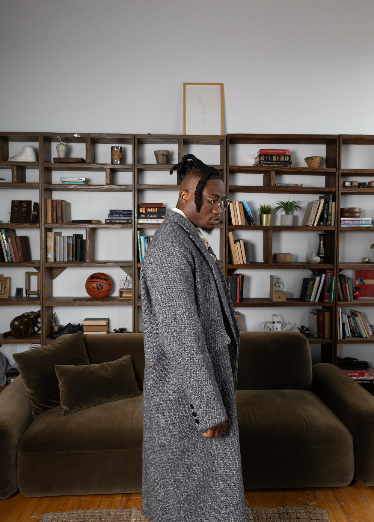 Shades of Stillness: Unisex Trench Coat