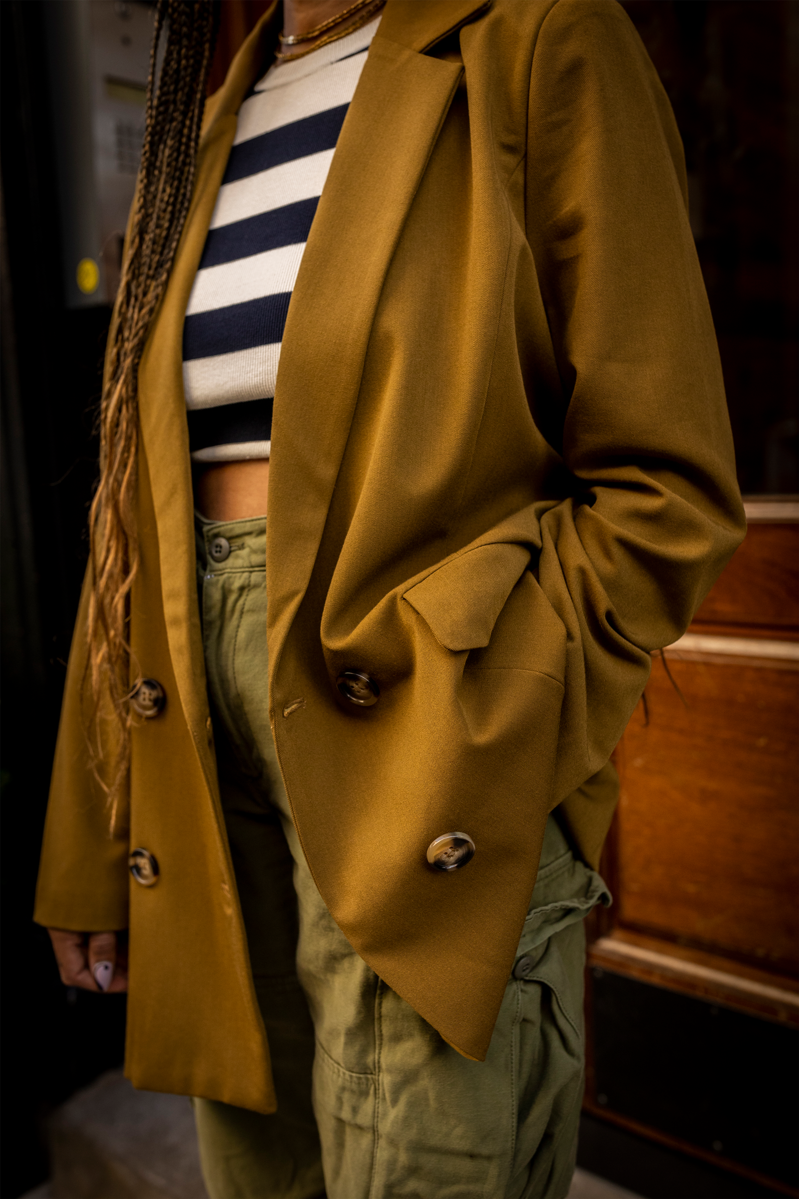 Sweet Olive Double Breasted Blazer