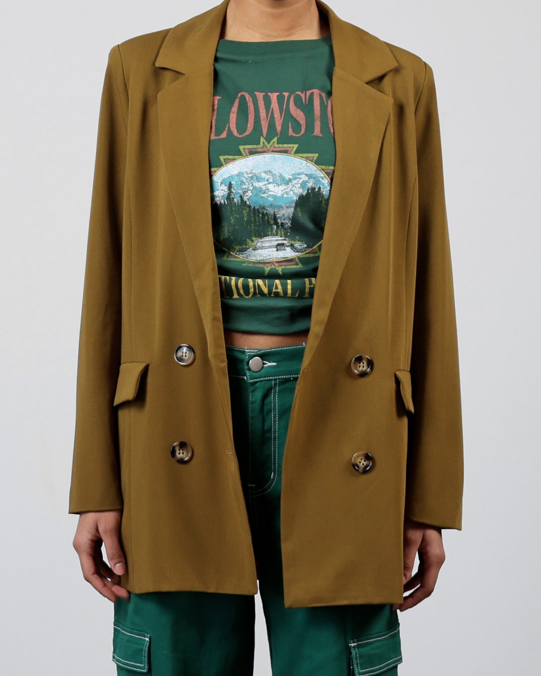 Sweet Olive Double Breasted Blazer