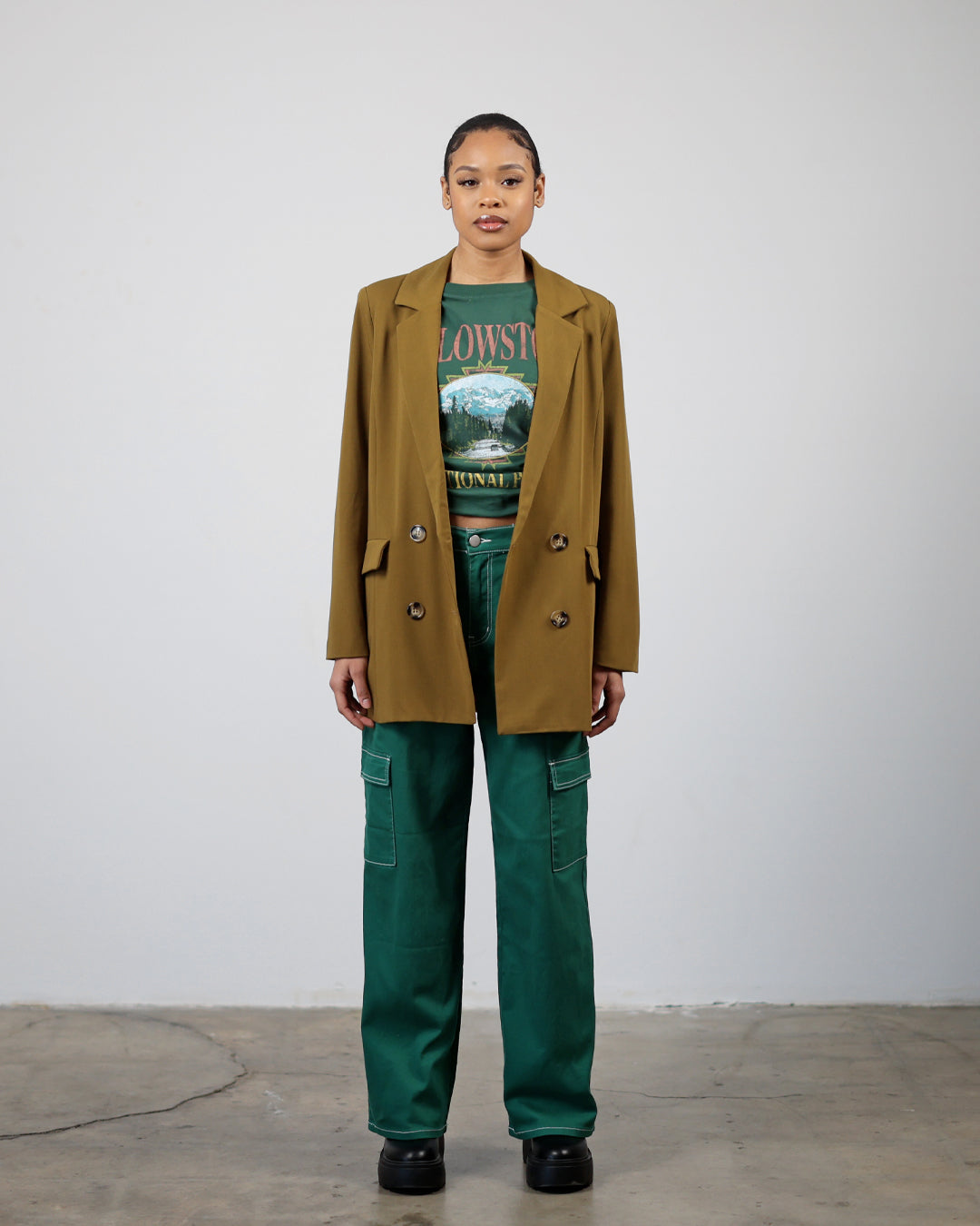 Sweet Olive Double Breasted Blazer